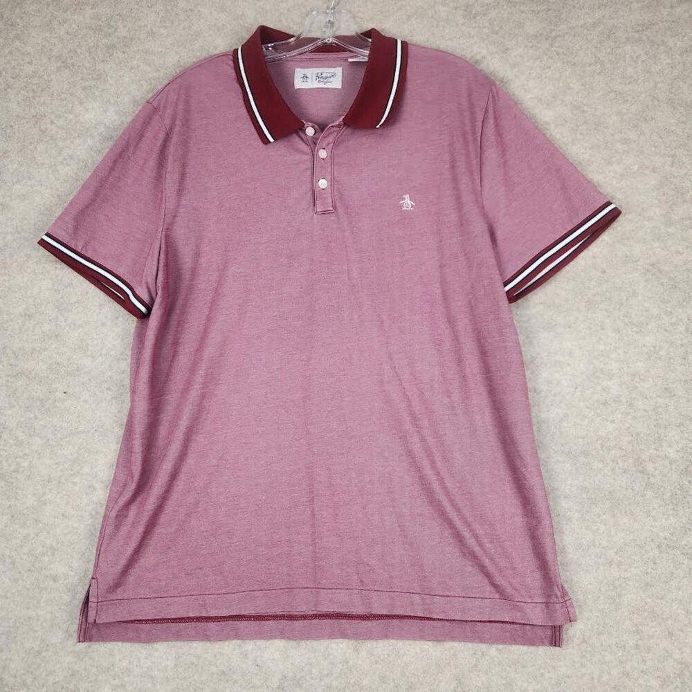 Original Penguin Men's Red Polo Shirt Size XLT  Golf  Athleisure Preppy